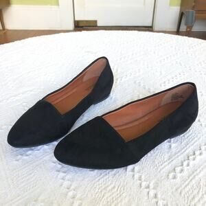 Marbella Trina Faux Black Suede Loafer Ballet Flats 7.5 Minimalist Casual Chic